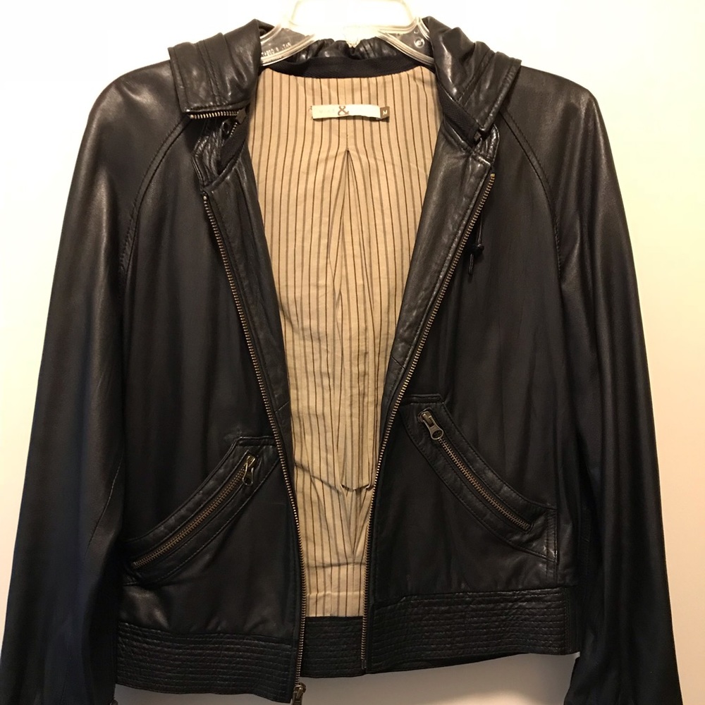 Mike & Chris Hooded Leather Jacket